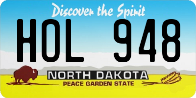 ND license plate HOL948