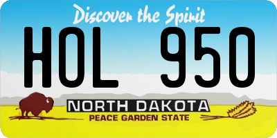 ND license plate HOL950