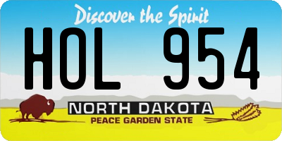 ND license plate HOL954
