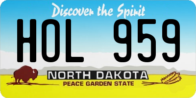 ND license plate HOL959