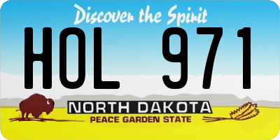 ND license plate HOL971