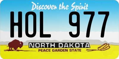 ND license plate HOL977