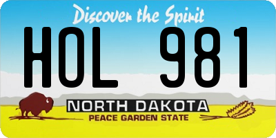 ND license plate HOL981