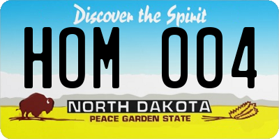 ND license plate HOM004