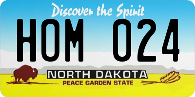 ND license plate HOM024