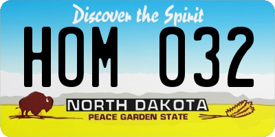 ND license plate HOM032