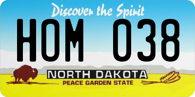 ND license plate HOM038