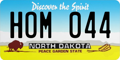 ND license plate HOM044