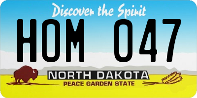 ND license plate HOM047