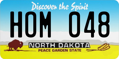 ND license plate HOM048