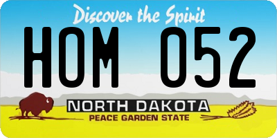 ND license plate HOM052