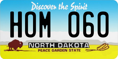 ND license plate HOM060