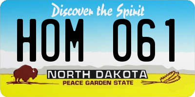 ND license plate HOM061