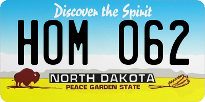 ND license plate HOM062