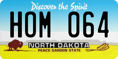 ND license plate HOM064