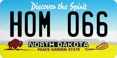ND license plate HOM066