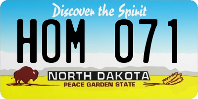 ND license plate HOM071