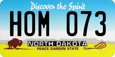 ND license plate HOM073