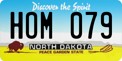 ND license plate HOM079