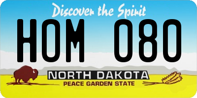 ND license plate HOM080