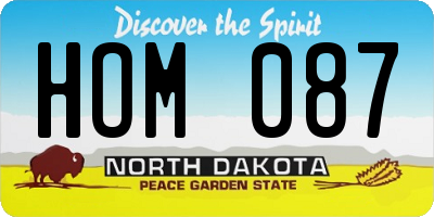 ND license plate HOM087