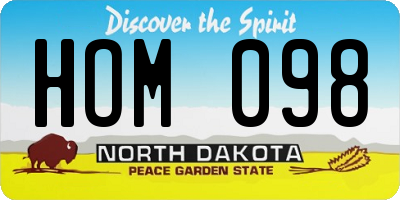 ND license plate HOM098
