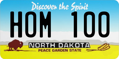 ND license plate HOM100