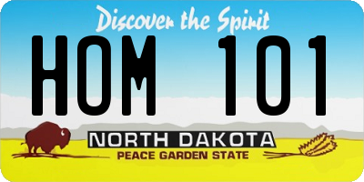 ND license plate HOM101