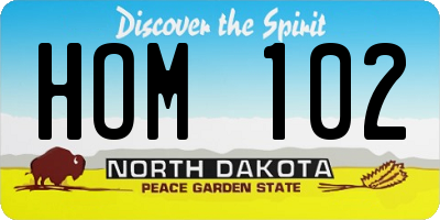 ND license plate HOM102