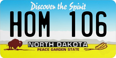 ND license plate HOM106