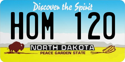 ND license plate HOM120