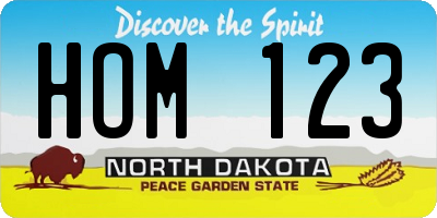 ND license plate HOM123