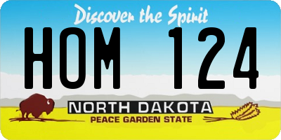 ND license plate HOM124
