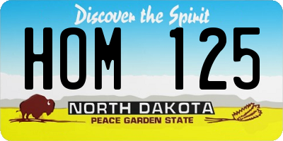 ND license plate HOM125