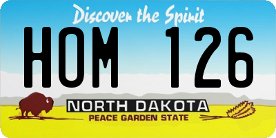 ND license plate HOM126
