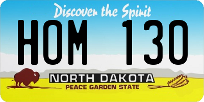 ND license plate HOM130
