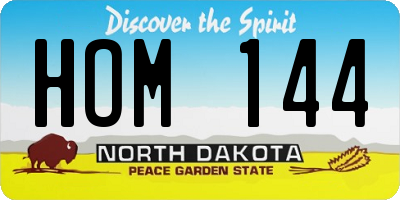 ND license plate HOM144