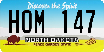 ND license plate HOM147