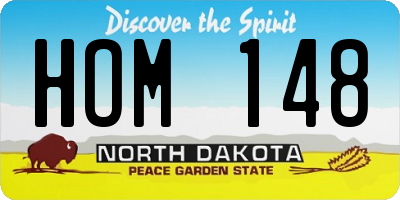 ND license plate HOM148
