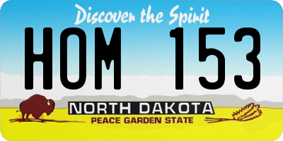 ND license plate HOM153
