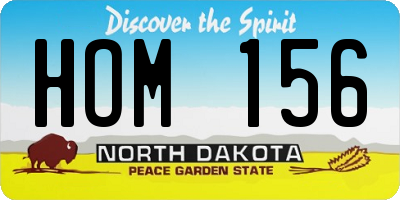 ND license plate HOM156