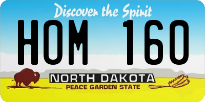ND license plate HOM160