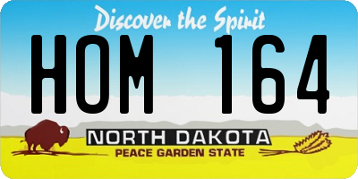 ND license plate HOM164