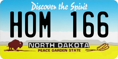 ND license plate HOM166