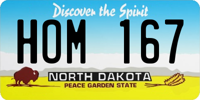 ND license plate HOM167
