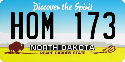 ND license plate HOM173