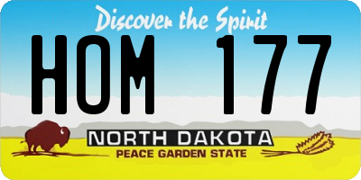 ND license plate HOM177
