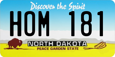 ND license plate HOM181