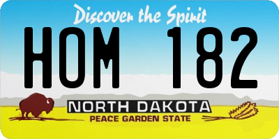 ND license plate HOM182
