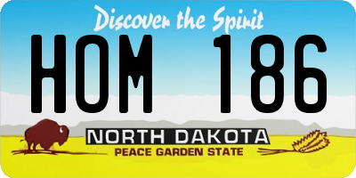ND license plate HOM186
